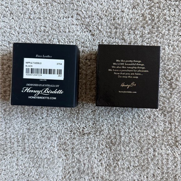 Honey Birdette Black Leather Pasties - Picture 6 of 6